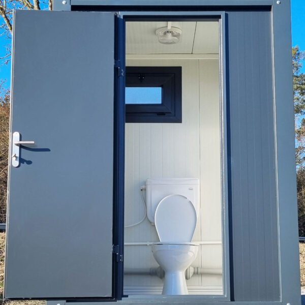 Contenedor sanitario – WC con lavabo y urinario, RAL 7016 antracita